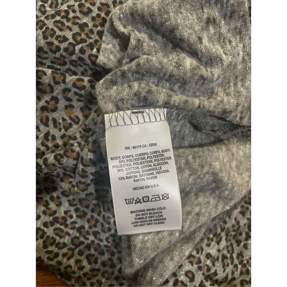 Anthropologie T.La Chelsea Ruffled Tee Leopard Print Ruffle Sleeve Top medium gr - Picture 11 of 11